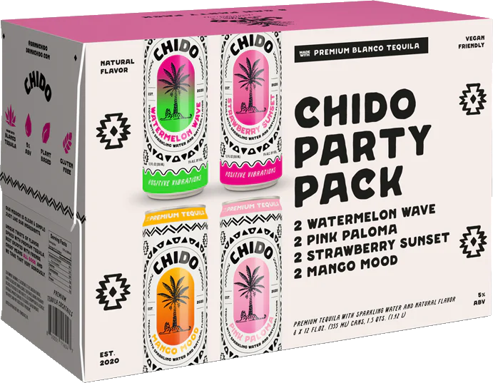 Chido Variety 8Pack Including (2)Pink Paloma, (2)Spicy Watermelon, (2