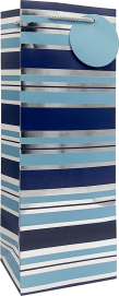 Blue & Silver Stripes Gift Bag