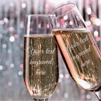 Engraved Single Champagne Flute Glass 7 OZ.,