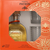 Patron Reposado Tequila Gift Set with 2 Rocks Glasses