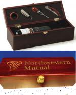 Engraved - Rosewood Single Wine box with 4 Tools 0