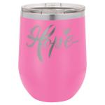 Engraved - Stemless Insulated Wine Tumbler w/ Lid, Pink 12 oz 0