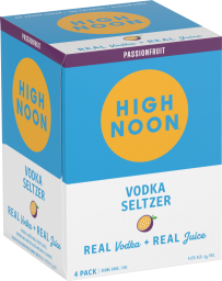 High Noon Passionfruit Vodka Seltzer 4-pack Cans 12 oz