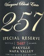 Vineyard Block Estate - Block 257 Special Reserve Oakville Cabernet Sauvignon 2020