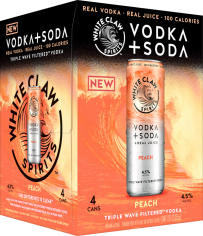 White Claw Peach Vodka Soda 4-pack Cans 12 oz